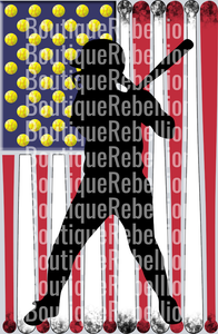 Softball Bat Flag Single DTF Image