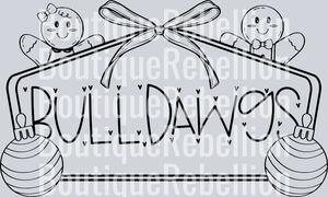 Bulldawgs-Christmas Black Text Single DTF Transfer