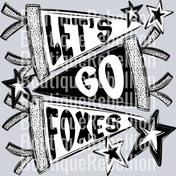Let's Go Foxes Single DTF Transfer