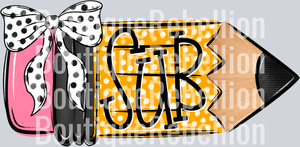 School Pencil Doodle Sub Single DTF Transfer