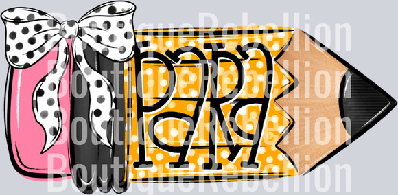 School Pencil Doodle Para Single DTF Transfer