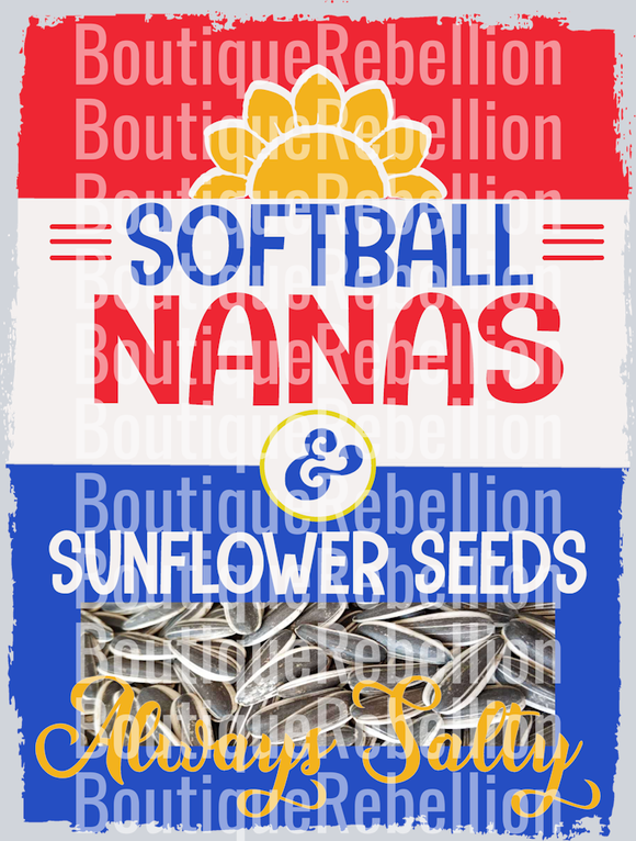 Softball Nanas Single DTF Image
