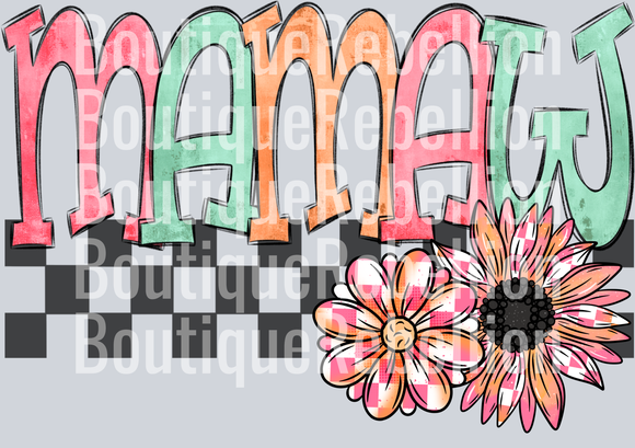 Spring Floral Mamaw Single DTF Transfer