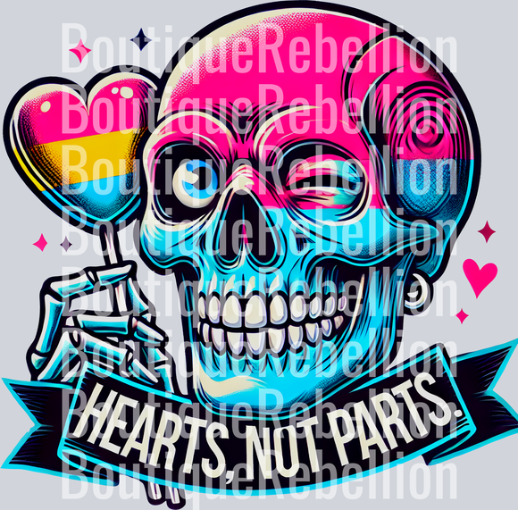 Hearts Not Parts Single DTF Transfer