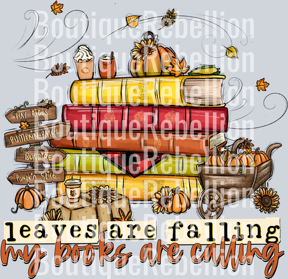 Leaves Are Falling My Books Are Calling Single DTF Transfer