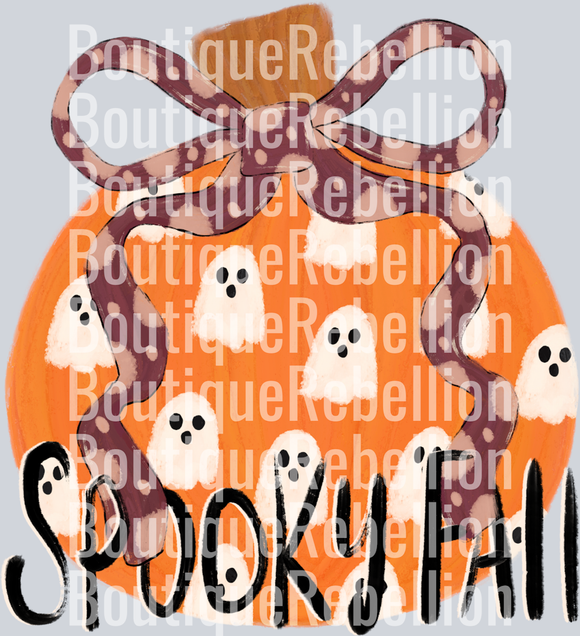 Spooky Fall Hand Drawn Pumpkin Single DTF Transfer