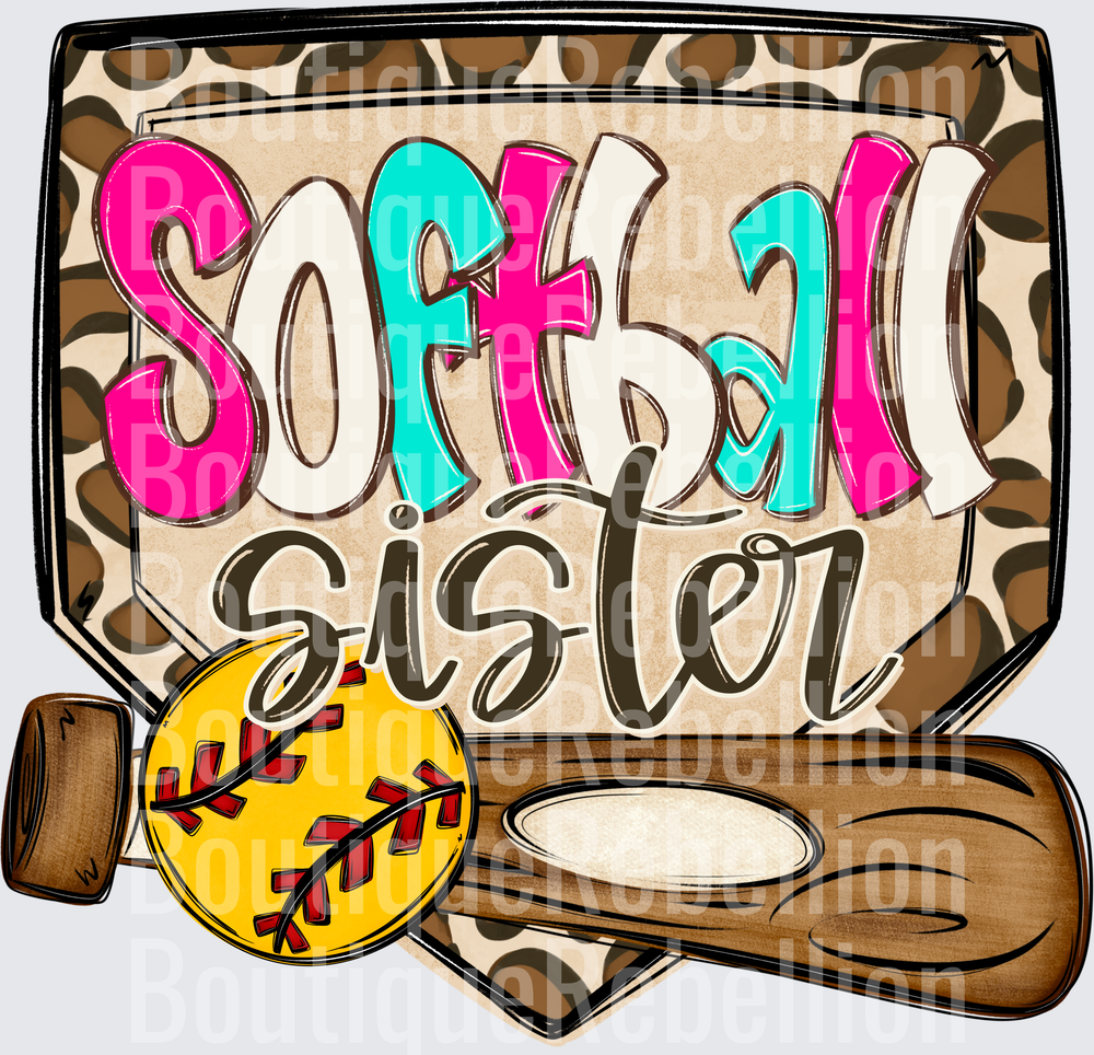 Softball Sister Single DTF Transfer
