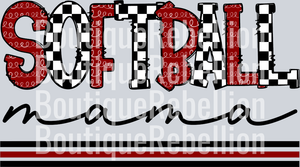 Softball Mama-Maroon Single DTF Image