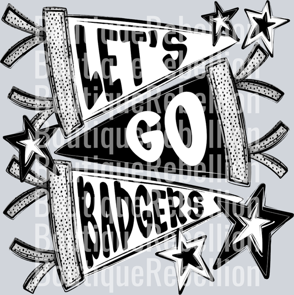 Let's Go Badgers Single DTF Transfer