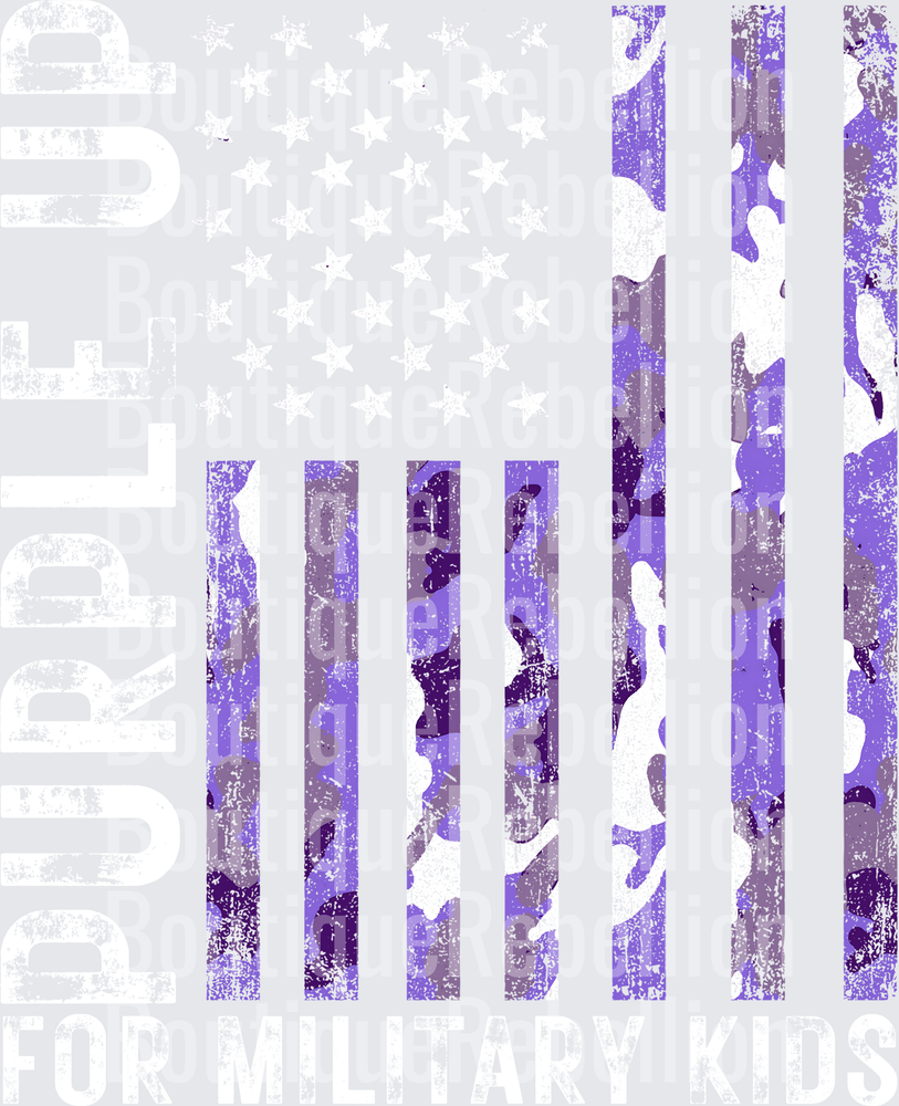 Military Children Awareness Camo Flag