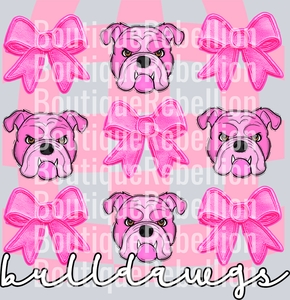 BULLDAWGS pink bow Single DTF Transfer