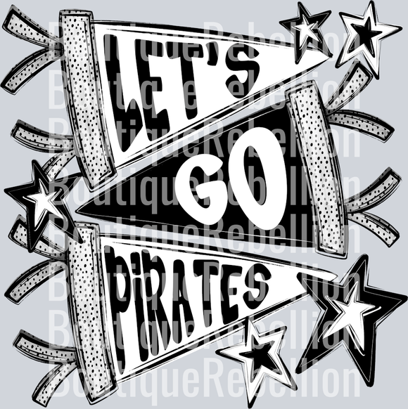 Let's Go Pirates Single DTF Transfer