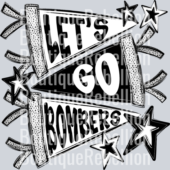 Let's Go Bombers Single DTF Transfer