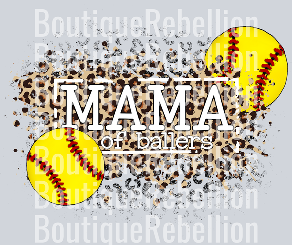 Mama of Ballers Softball Single DTF Image