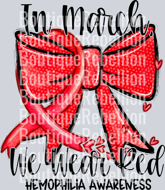 Hemophilia Awareness Black Text Single DTF Transfer
