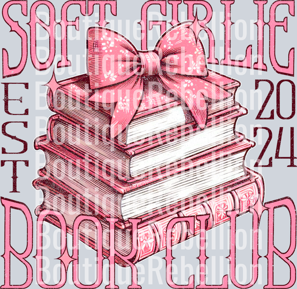 Soft Girlie Book Club Single DTF Transfer
