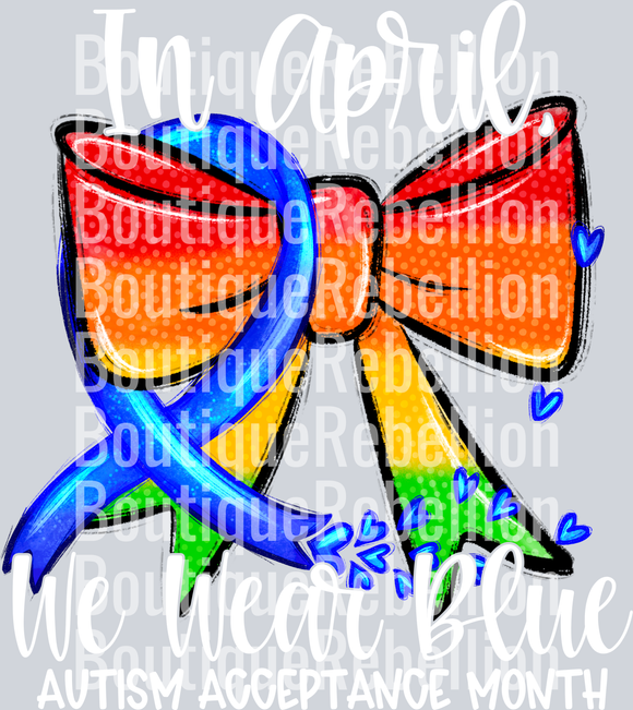 Autism Acceptance White Text Single DTF Transfer
