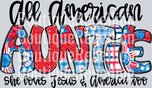 All American Auntie Single DTF Transfer
