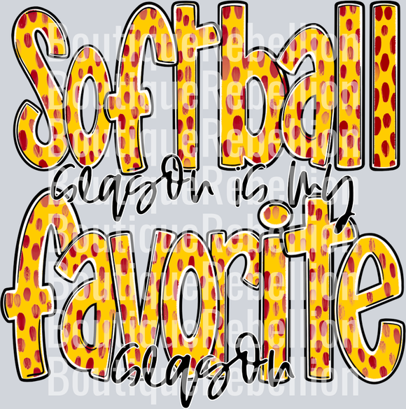Favorite Season Softball Single DTF Image