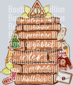 Gingerbread Book Stack Single DTF Transfer