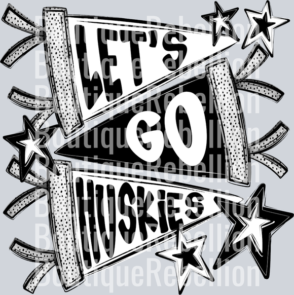 Let's Go Huskies Single DTF Transfer