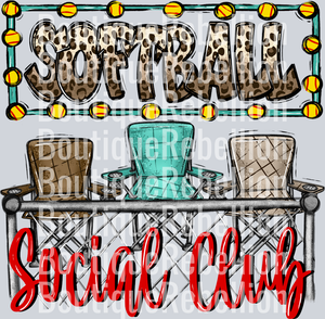 Social Club Softball Single DTF Image