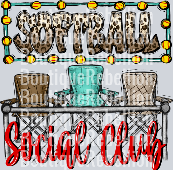 Social Club Softball Single DTF Image