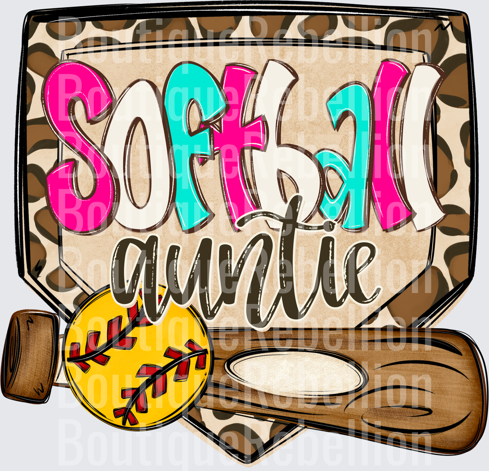 Softball Auntie Single DTF Transfer
