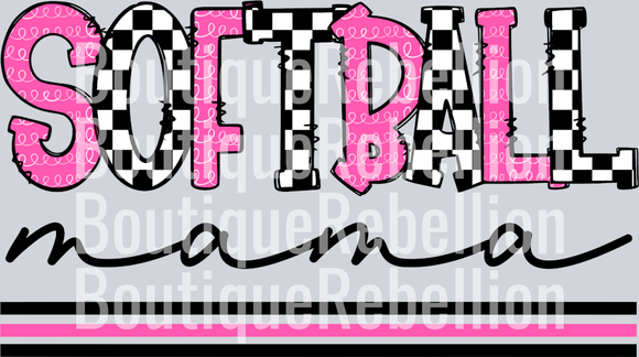 Softball Mama-Pink Single DTF Image