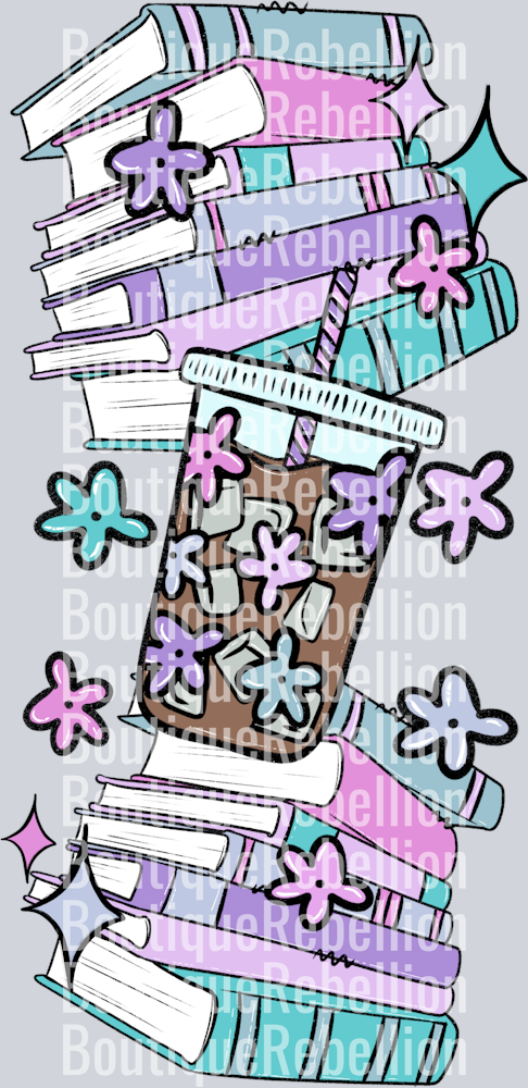 Books Spicy Coffee Icy Sleeve Single DTF Transfer