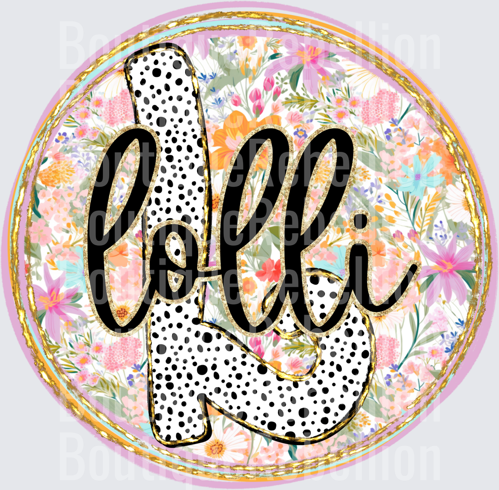 Lolli Polka dot and Brushstroke Single DTF Transfer