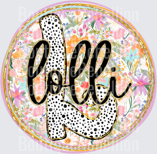 Lolli Polka dot and Brushstroke Single DTF Transfer