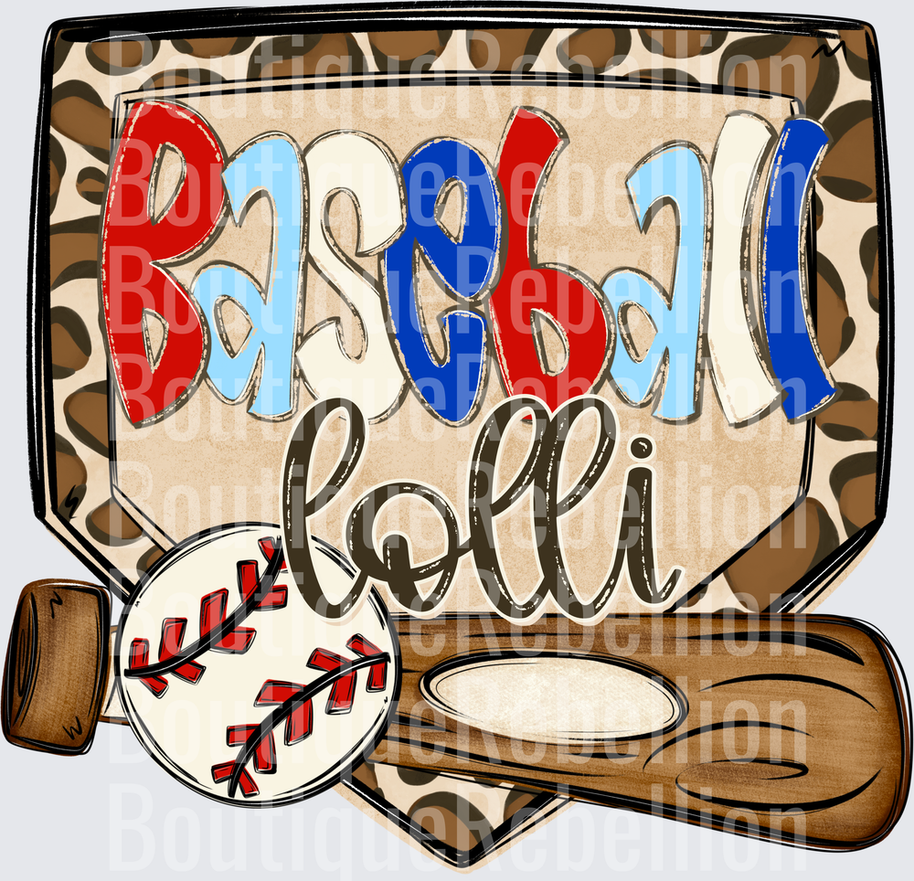 Baseball Lolli Single DTF Transfer