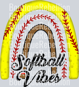 Softball Vibes Single DTF Image
