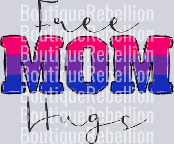 Free Mom Hugs Bi Single DTF Transfer