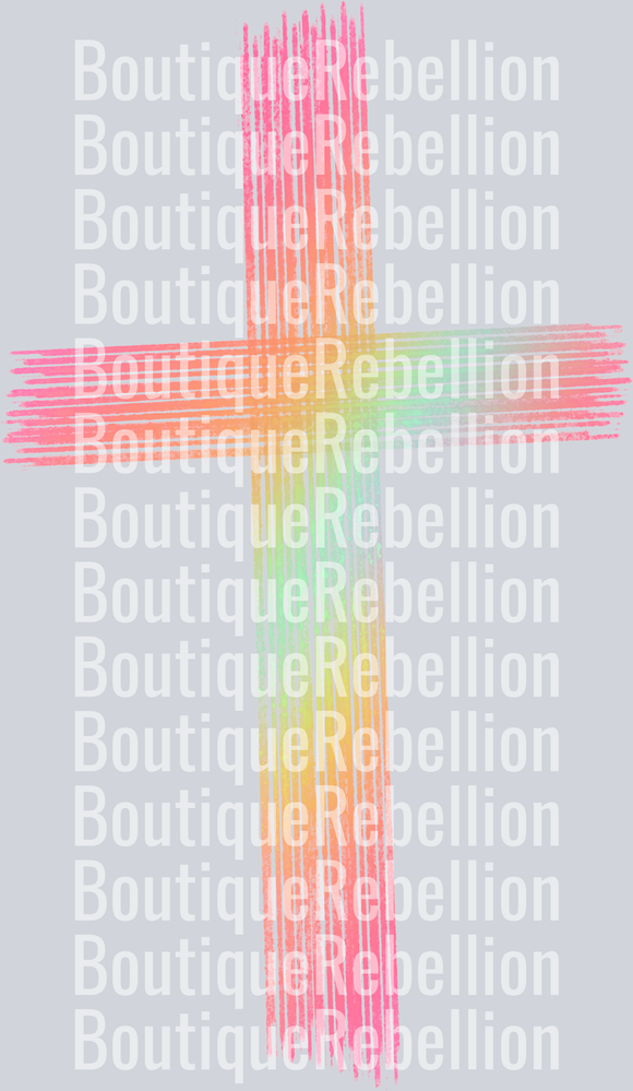 colorful cross Single DTF Transfer