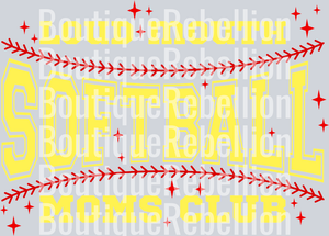Loud Mouth Softball Moms Club 2 Single DTF Image