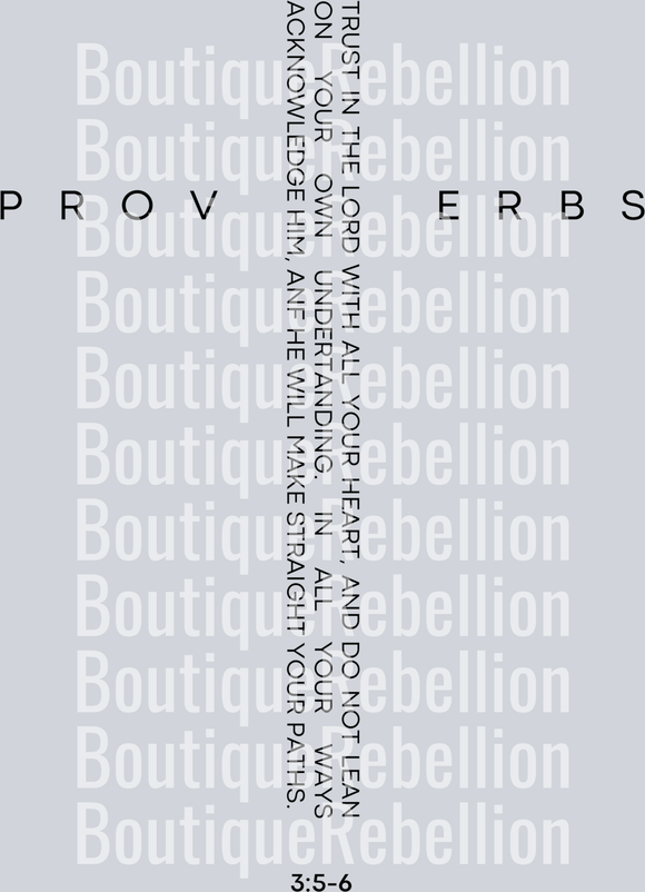 proverbs 3_5_6 BLACK text Single DTF Transfer