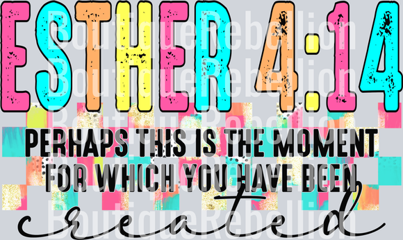 Esther 4:14 Single DTF Transfer