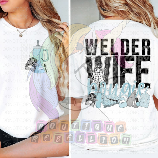 Welder Wife Bougie With Tools Direct to Film - DTF  Transfer
