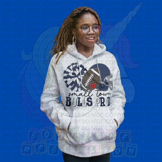 Small Town Bulls Pride Adult Hooded Sweatshirt