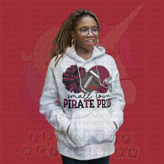 Small Town Pirate Pride Adult Hooded Sweatshirt