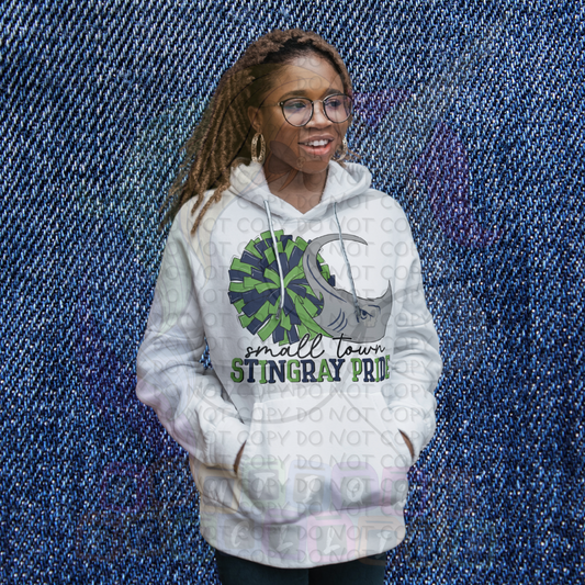Small Town Stingray Pride Adult Hooded Sweatshirt