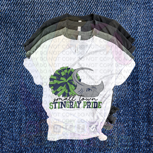 Small Town Stingray Pride Adult V Neck Tee